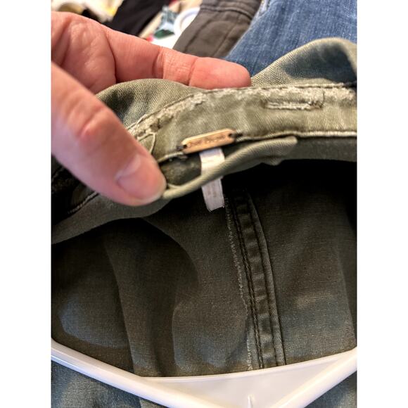 Free People Distressed Zip Up Utility Jacket with Hood, Size XS - Picture 6 of 9